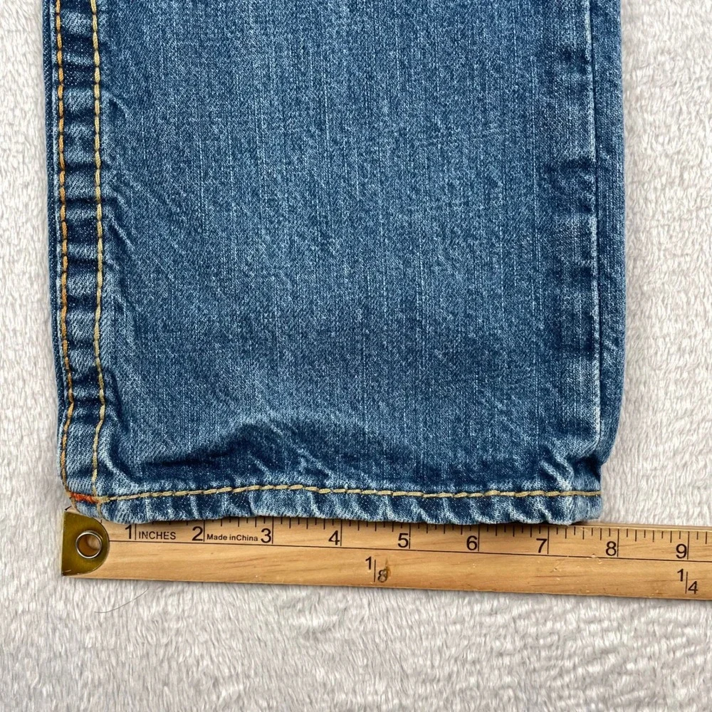 True Religion Bobby Big T Jeans Mens 29x33 Blue Western Contrast Stitch USA Made